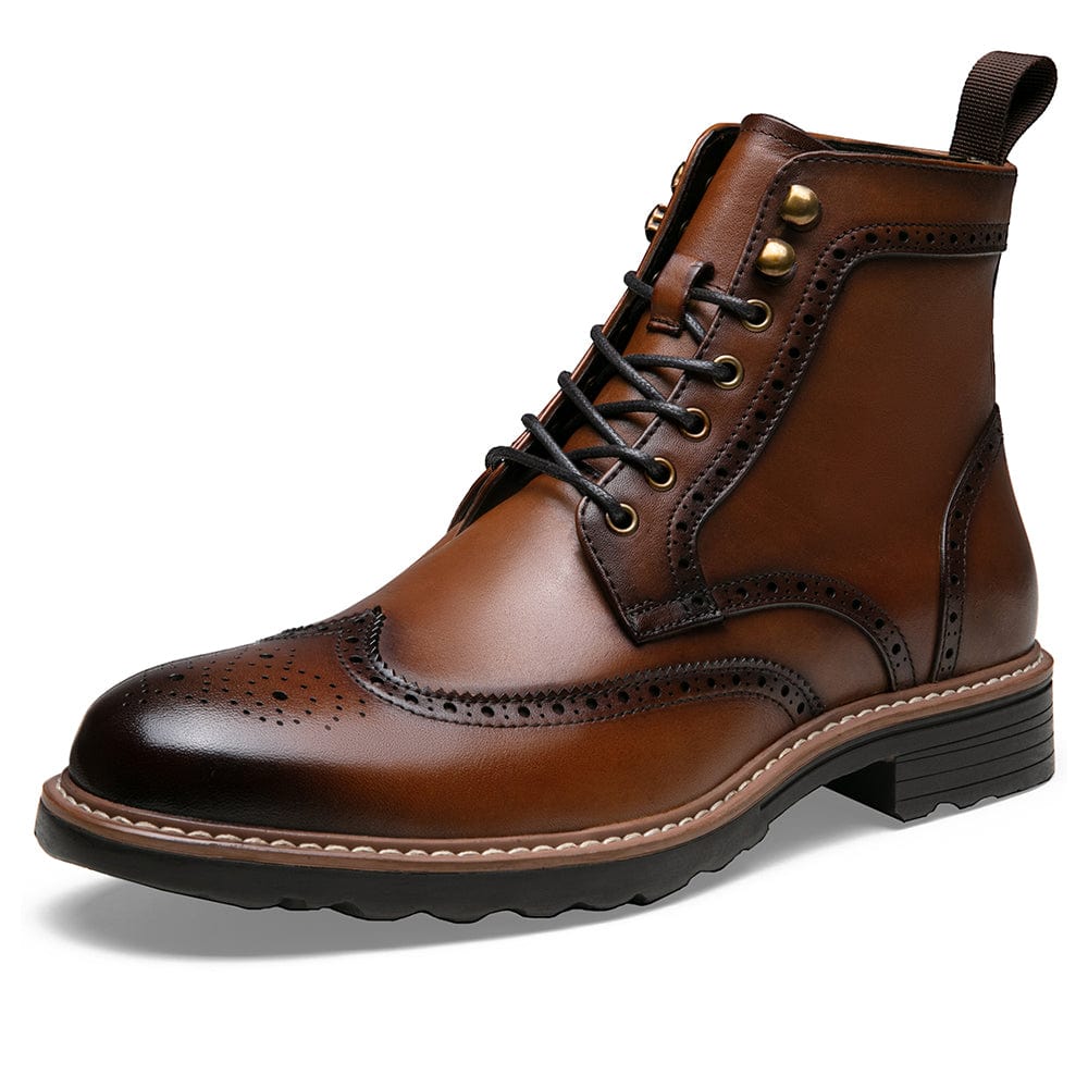 Men's Leather Wingtip Formal Boots | JOUSEN