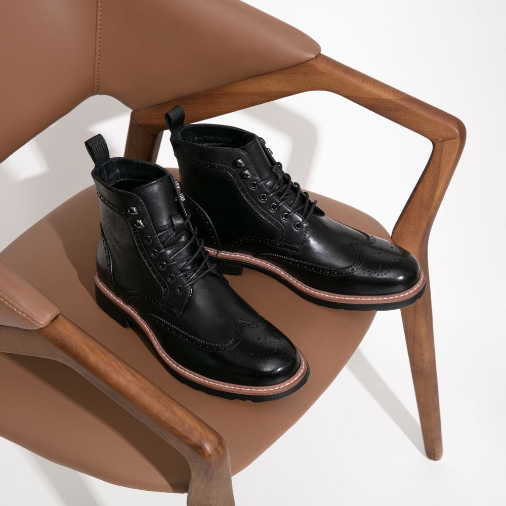 Men's Leather Wingtip Formal Boots | JOUSEN