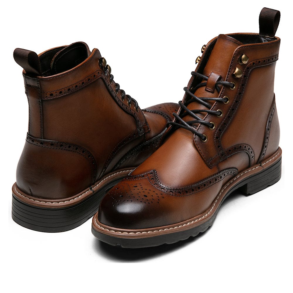 Men's Leather Wingtip Formal Boots | JOUSEN