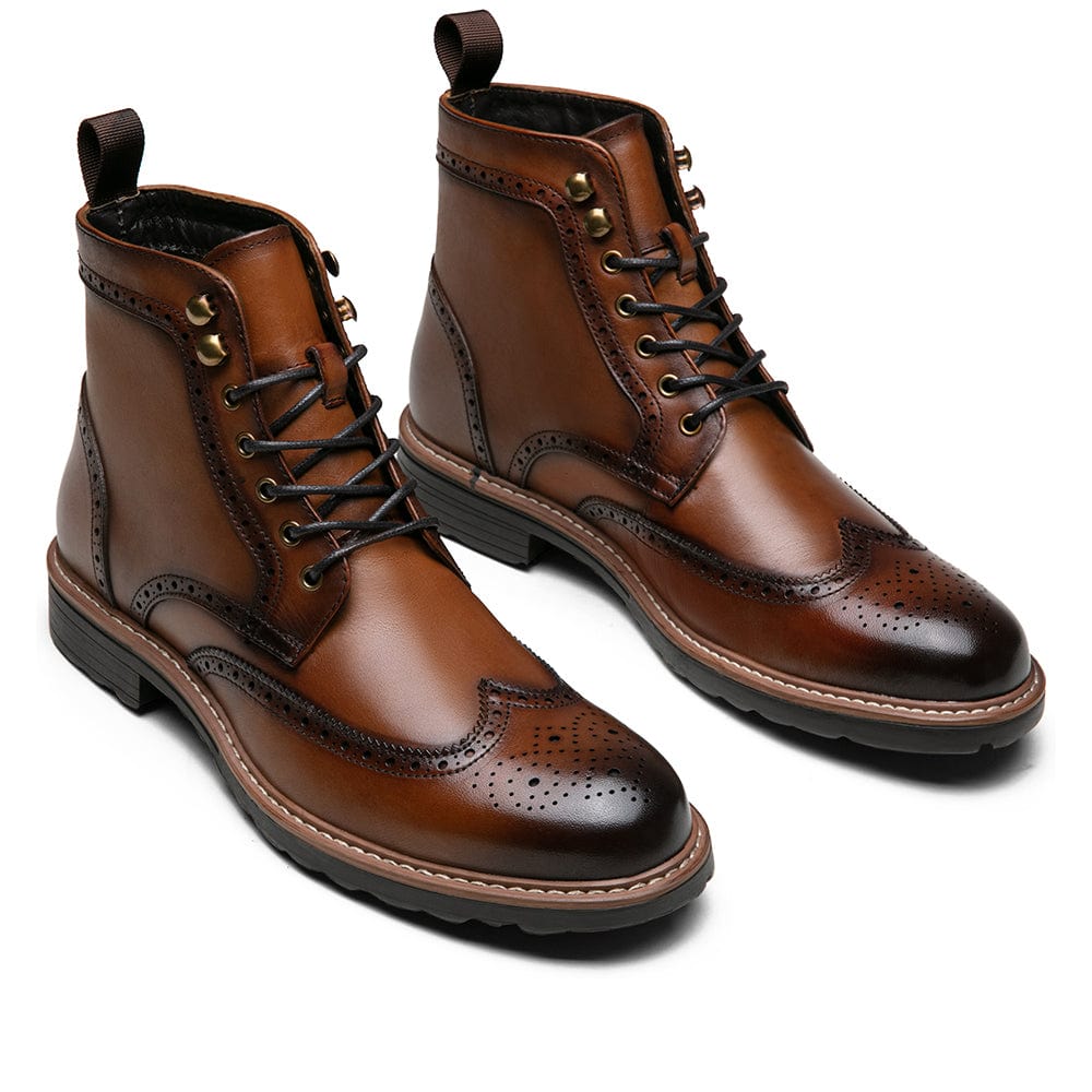 Men's Leather Wingtip Formal Boots | JOUSEN