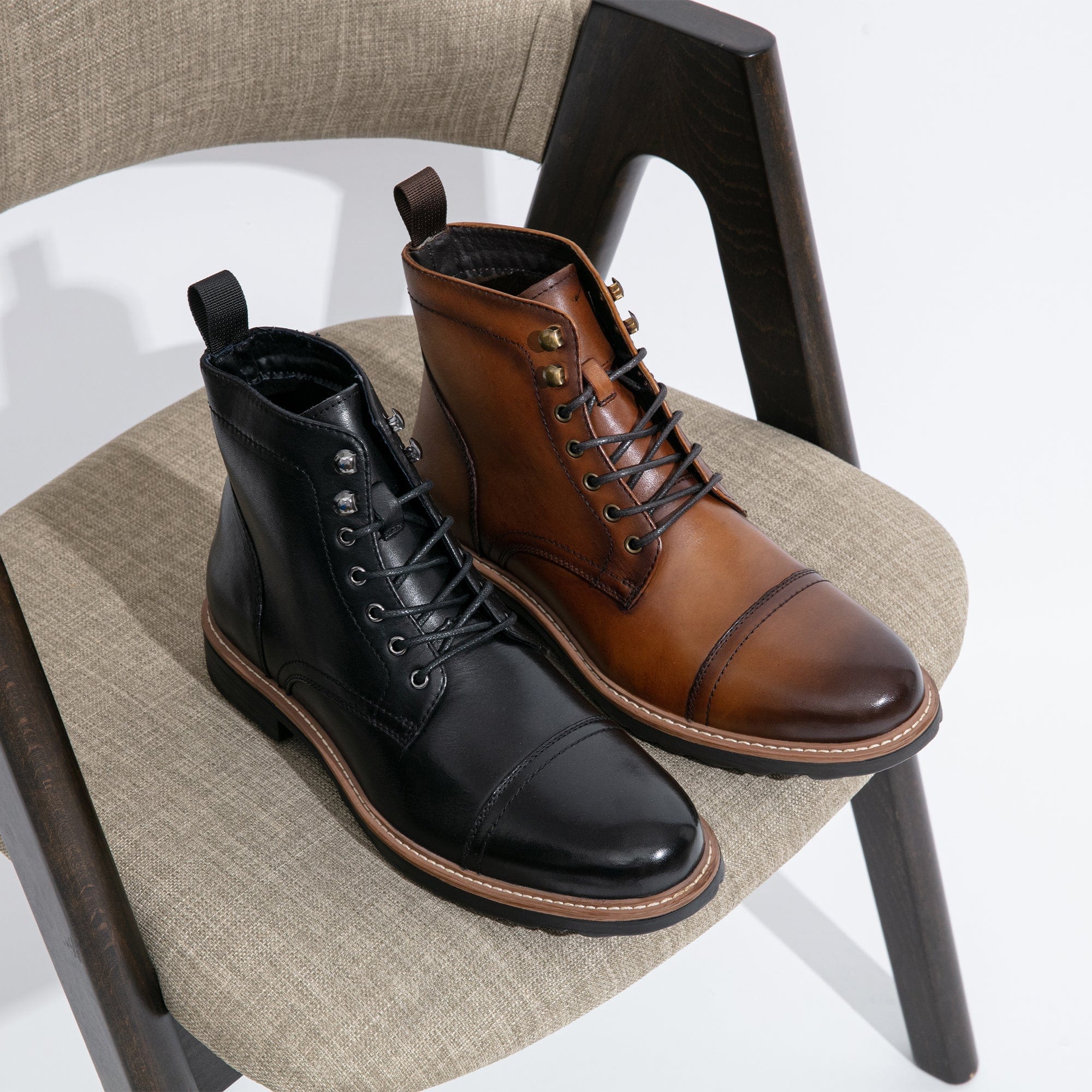 Men's Leather Retro Classic Dress Boots