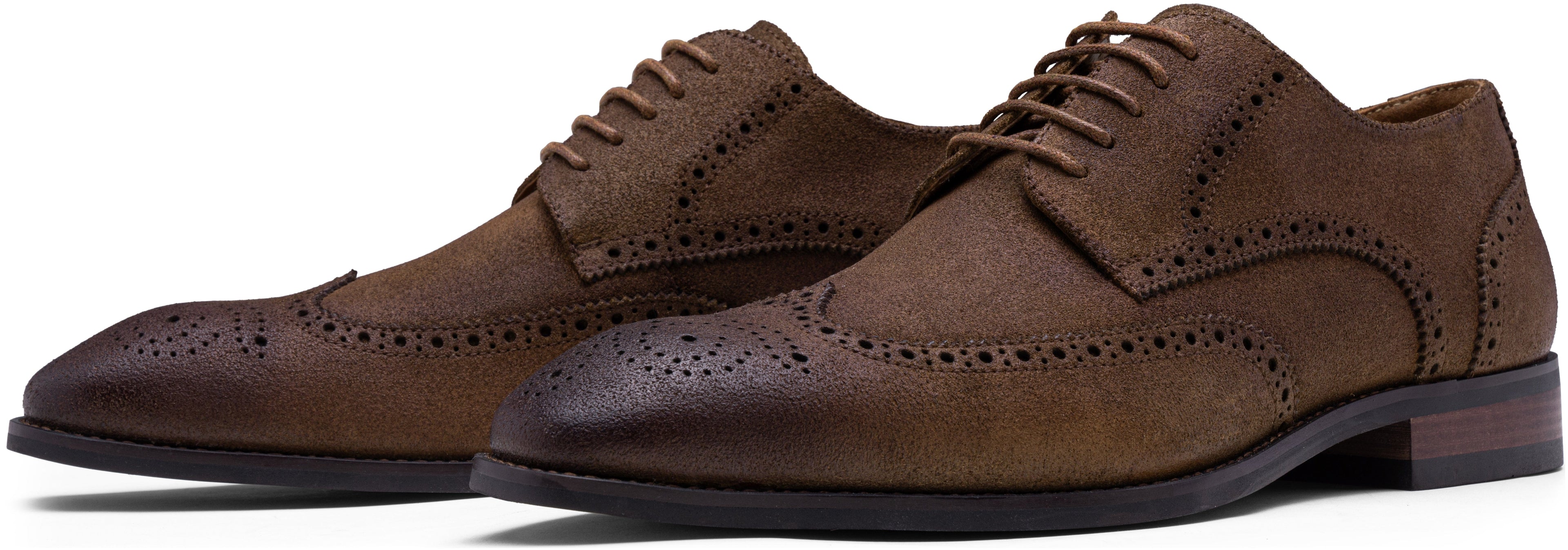 Jousen Men's Dress Shoes Leather Formal Business Oxford Derby Shoes Brogue Wingtip Retro Dress Shoes for Men