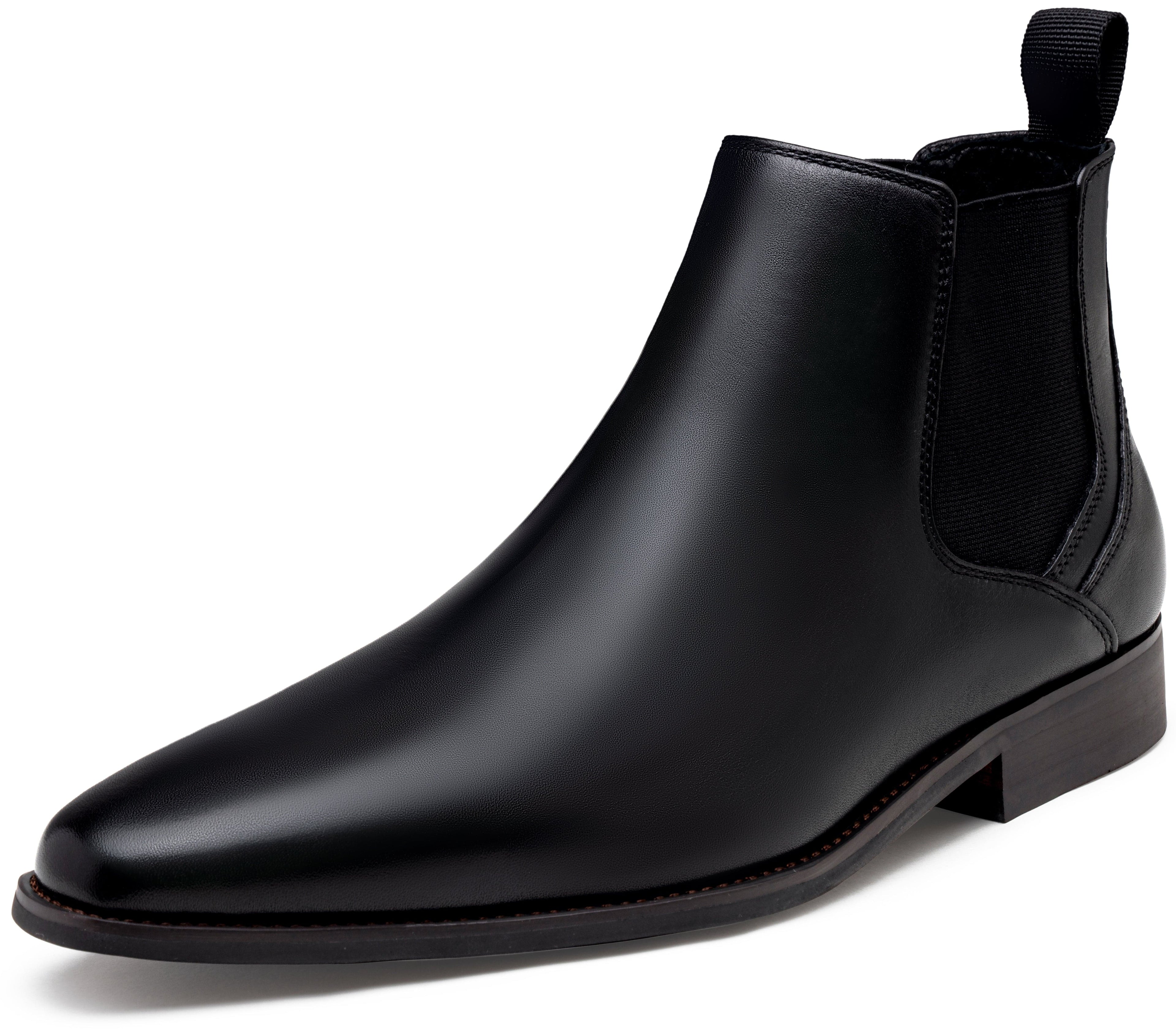 Jousen Men's Chelsea Boots Polished Premium Leather Ankle Dress Boots Classic Retro Slip On Boots for Men