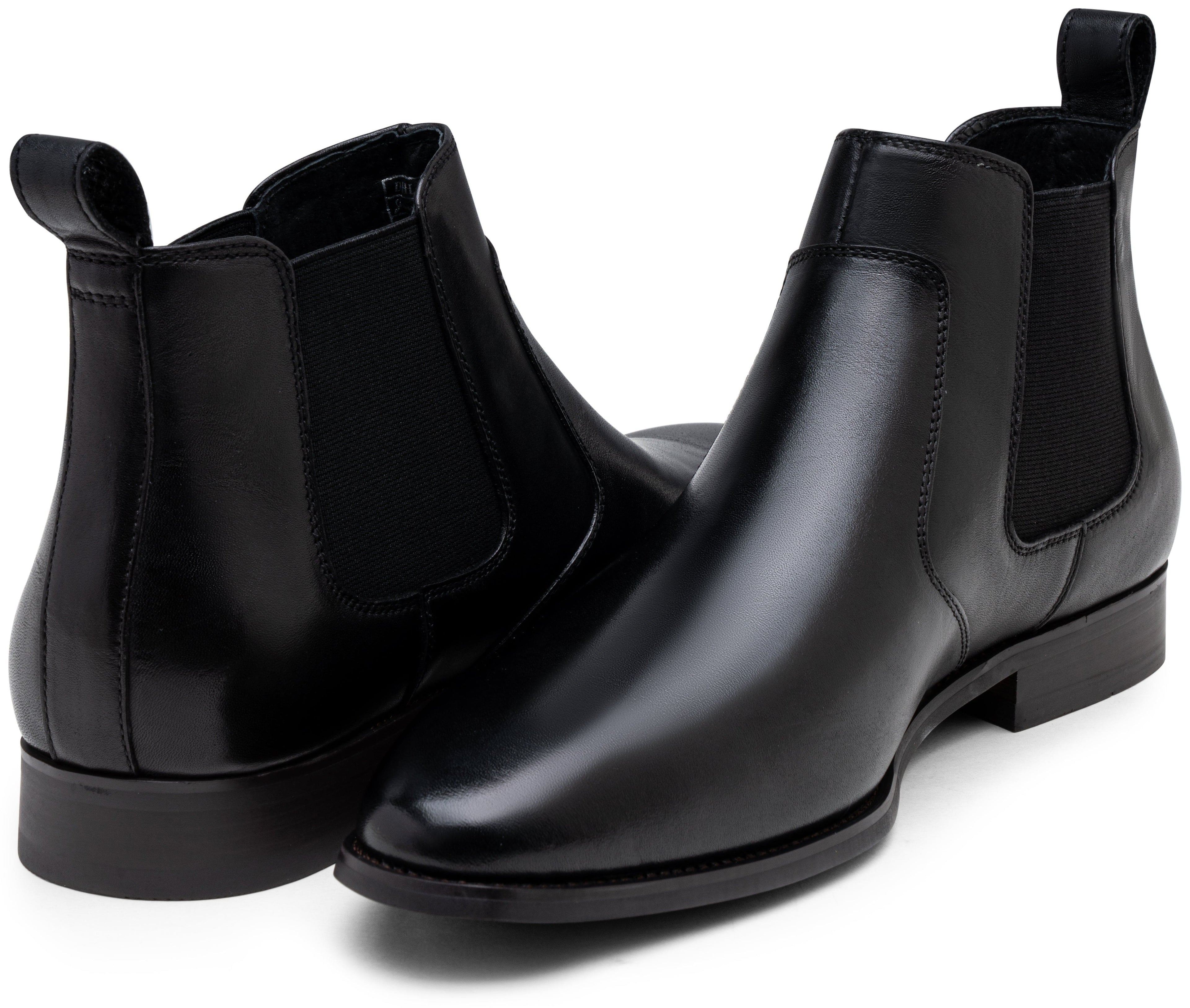 Jousen Men's Chelsea Boots Polished Premium Leather Ankle Dress Boots Classic Retro Slip On Boots for Men