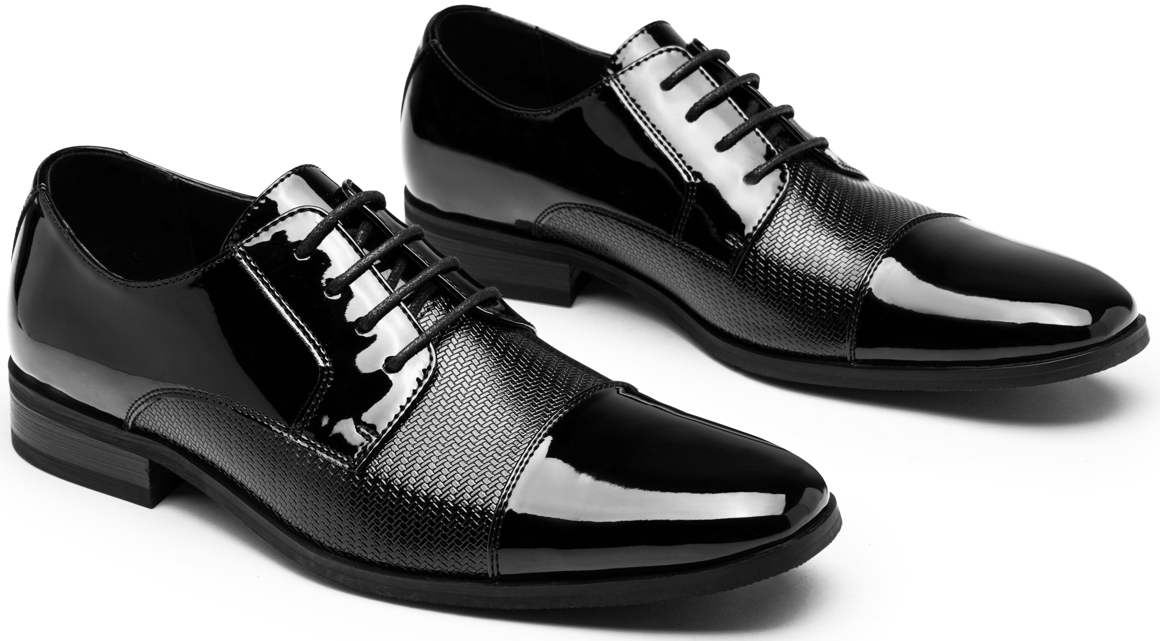Jousen Mens Dress Shoes Tuxedo Patent Oxford Classic Comfortable Dress Shoes for Men