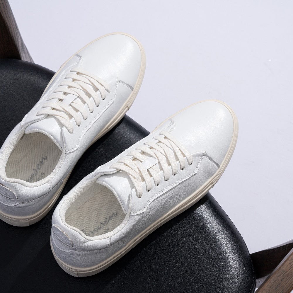 Jousen Men’s Fashion Sneakers Polished Leather Mens Dress Sneakers Stylish Retro Mens Business Casual Shoes