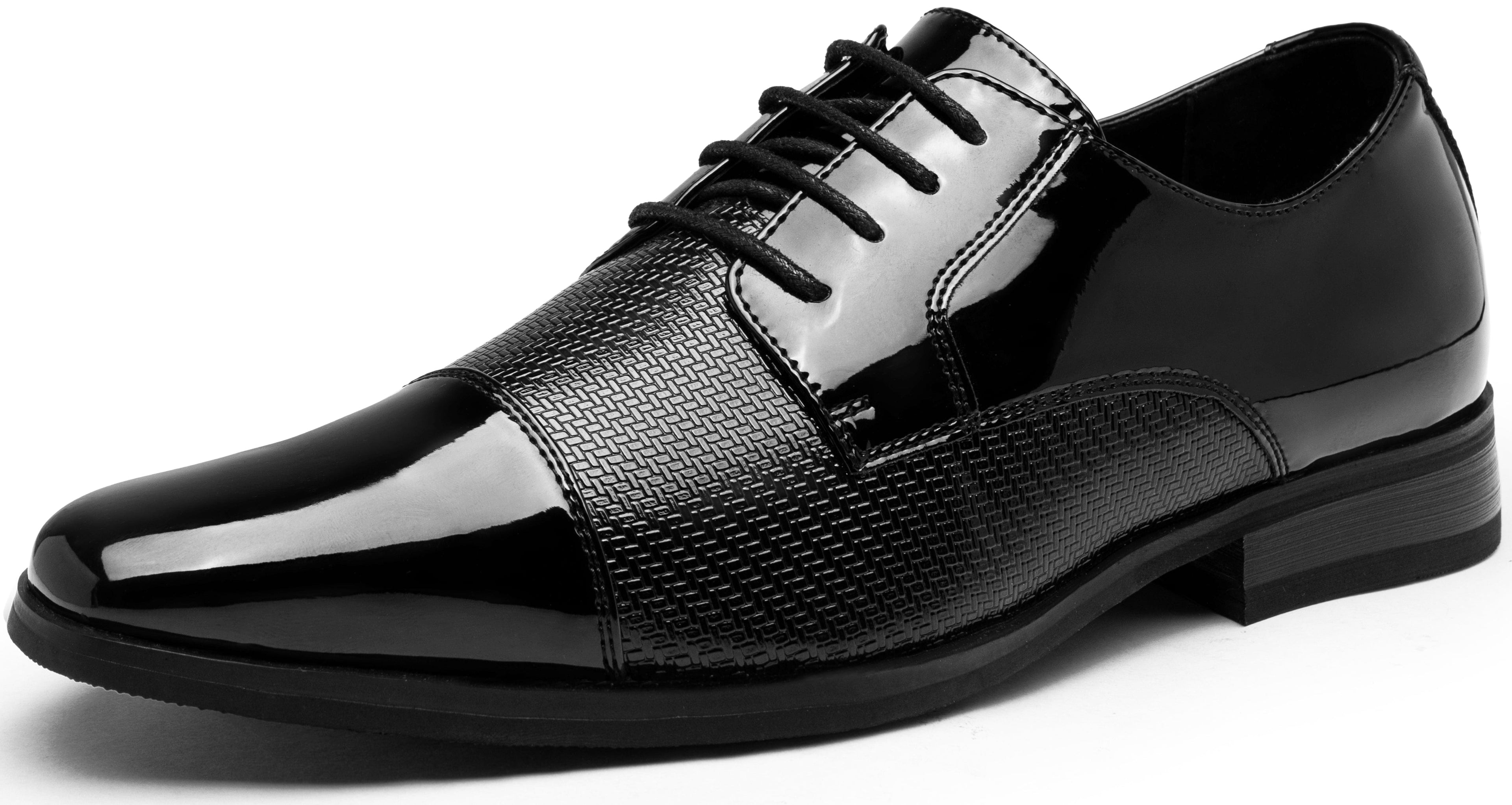 Jousen Mens Dress Shoes Tuxedo Patent Oxford Classic Comfortable Dress Shoes for Men