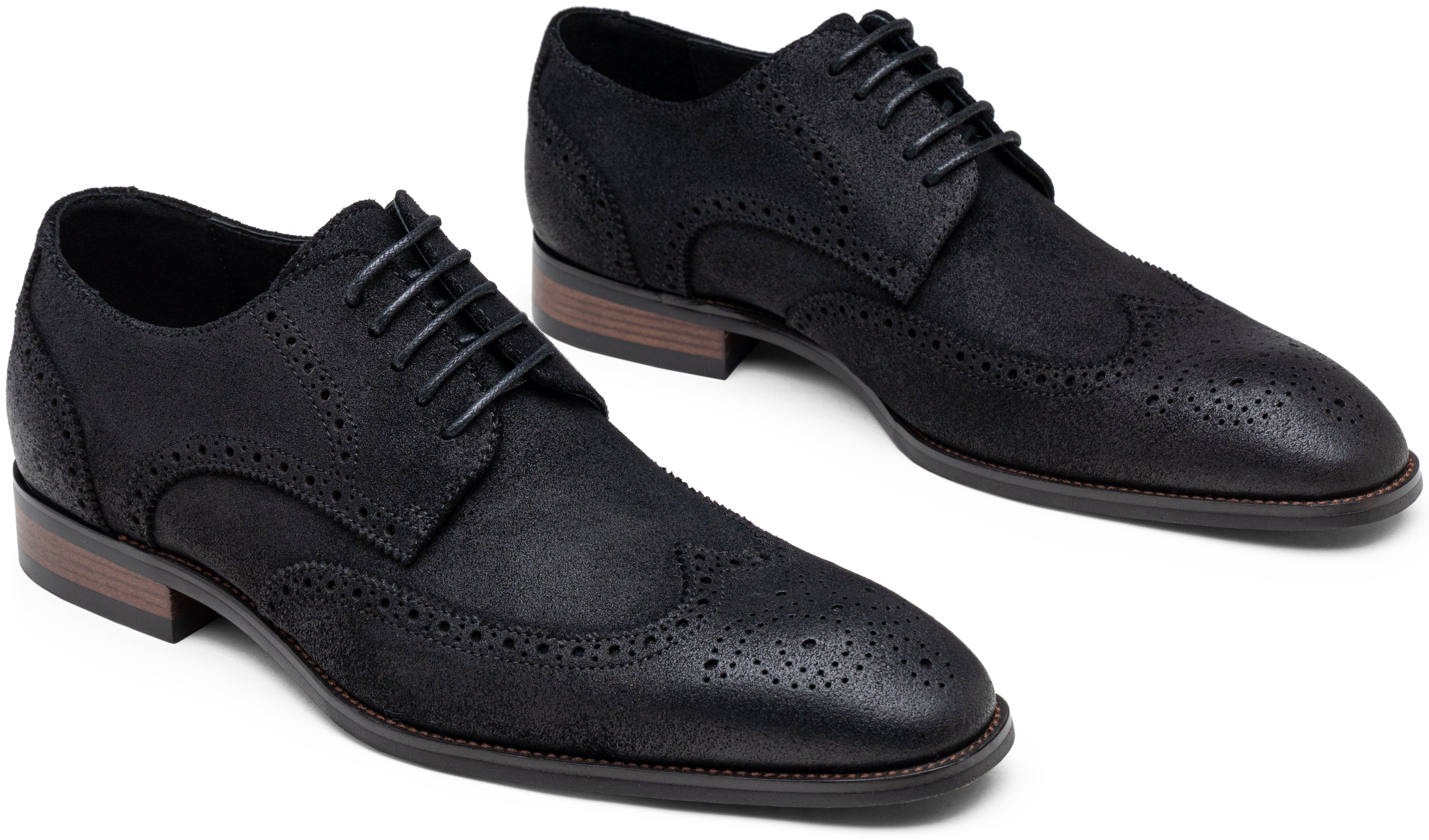 Jousen Men's Dress Shoes Leather Formal Business Oxford Derby Shoes Brogue Wingtip Retro Dress Shoes for Men