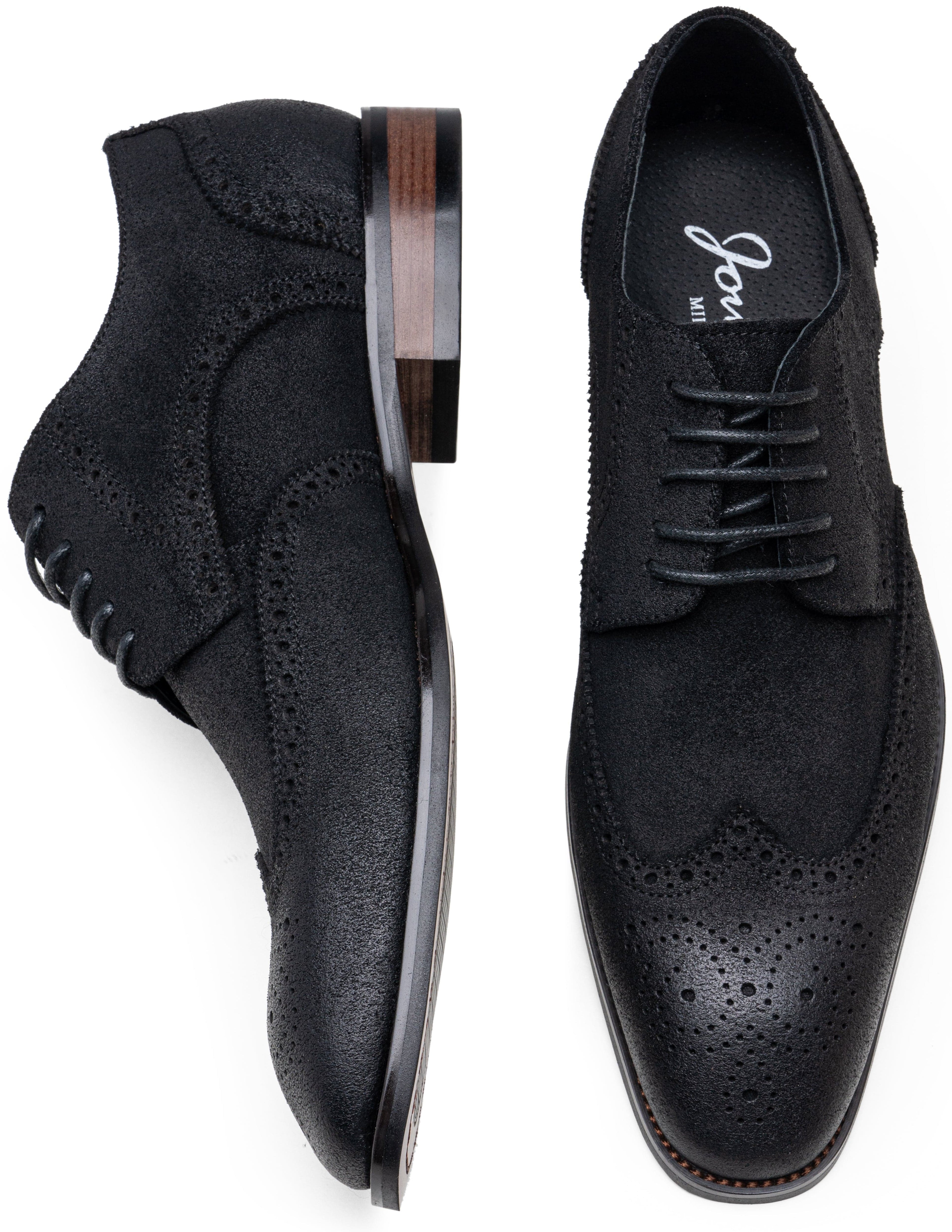 Jousen Men's Dress Shoes Leather Formal Business Oxford Derby Shoes Brogue Wingtip Retro Dress Shoes for Men