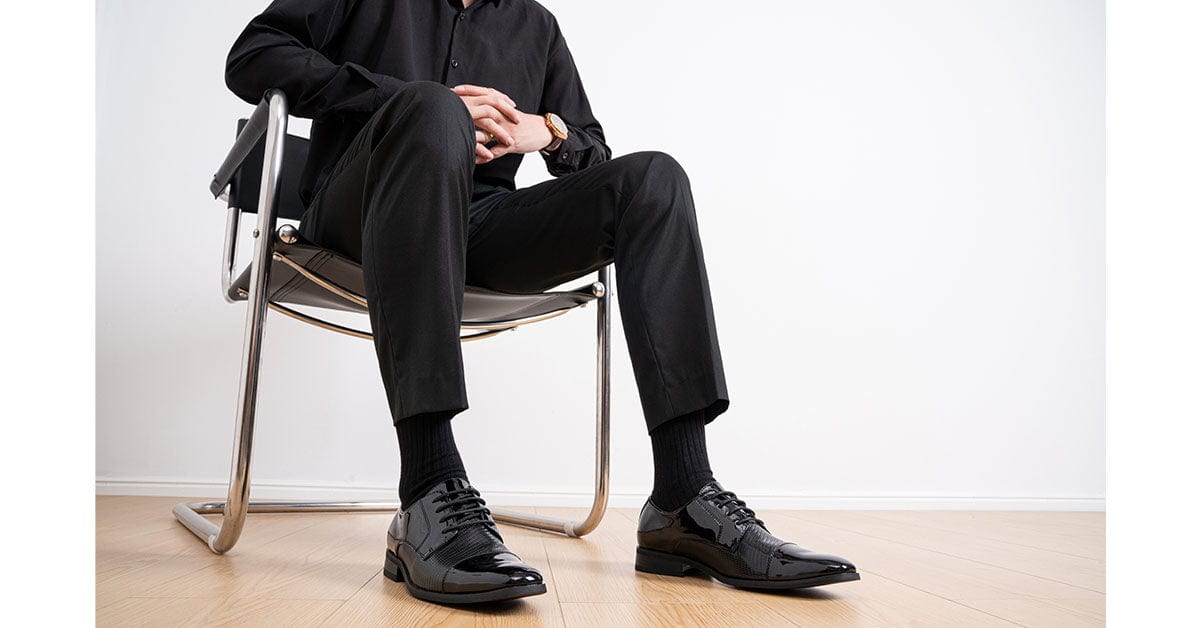 Jousen Mens Dress Shoes Tuxedo Patent Oxford Classic Comfortable Dress Shoes for Men