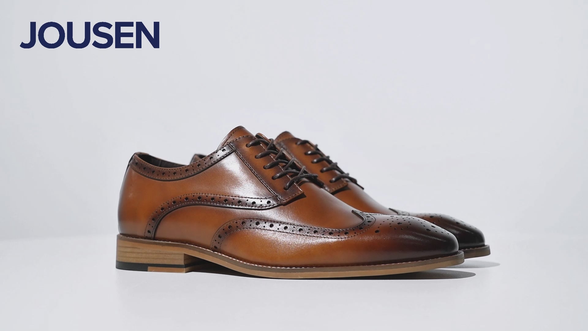 Jousen Mens Dress Shoes Leather Oxford Derby Shoe Formal Brogue Wingtip Dress Shoes for Men