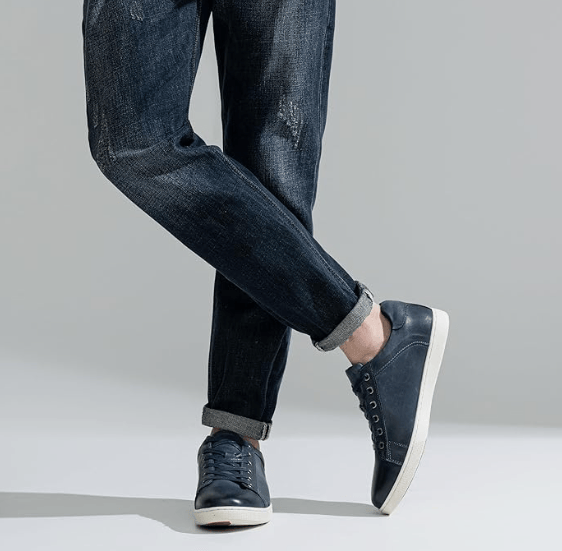 Jousen Men' s Casual Shoes Leather Dress Sneakers Business Casual Shoes for Men Breathable Fashion Sneakers