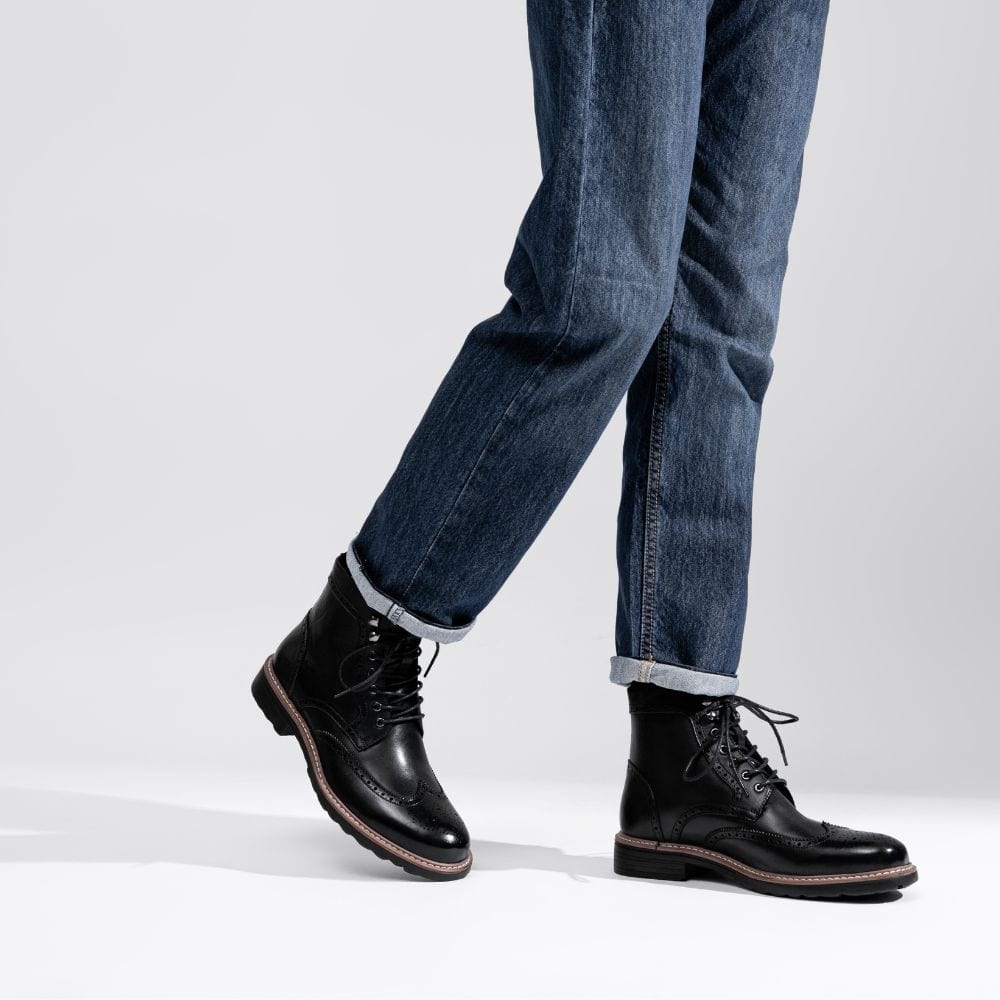 Men's Leather Wingtip Formal Boots | JOUSEN