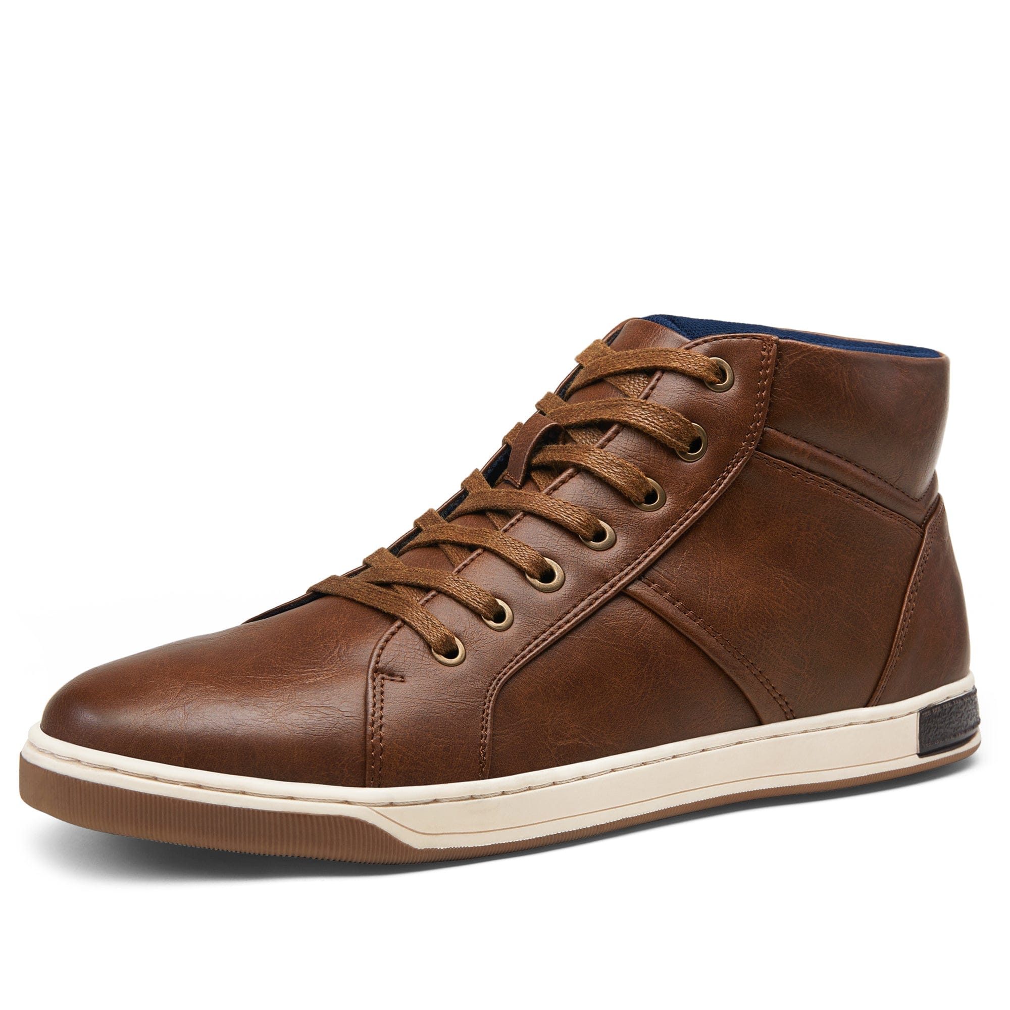 mens high cut dress shoes Casual Shoe High Top Dress Sneakers In Cuoio & Cognac Ace Marks