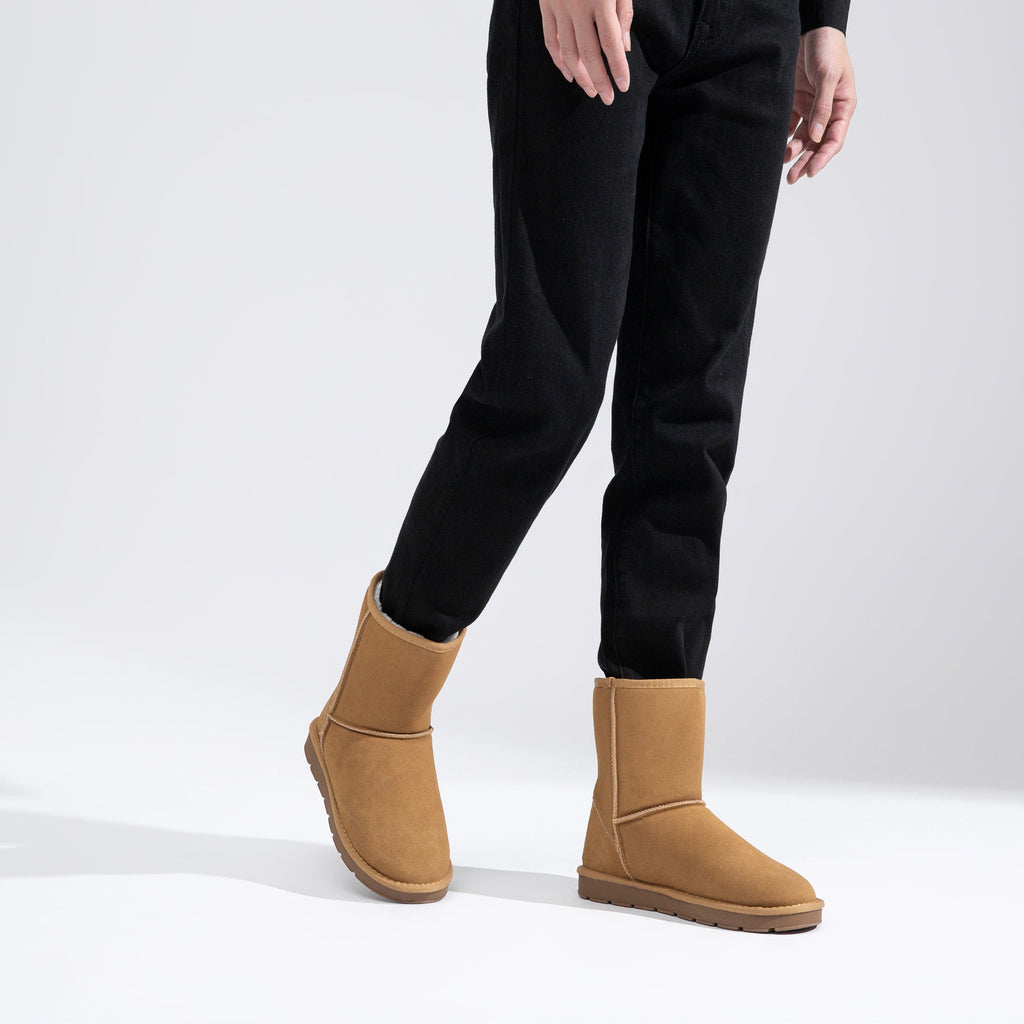 Men's Winter Suede Snow Leather Non-Slip Ankle Boots | JOUSEN