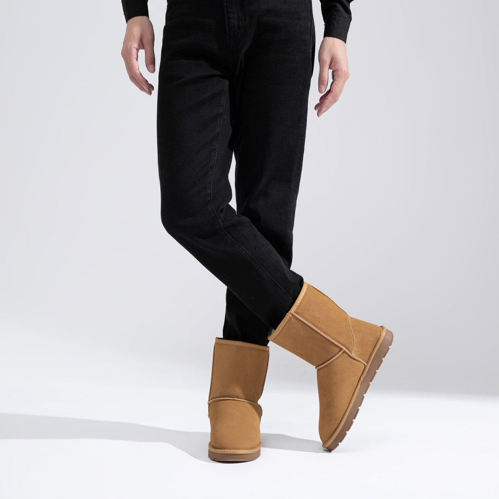 Men's Winter Suede Snow Leather Non-Slip Ankle Boots | JOUSEN