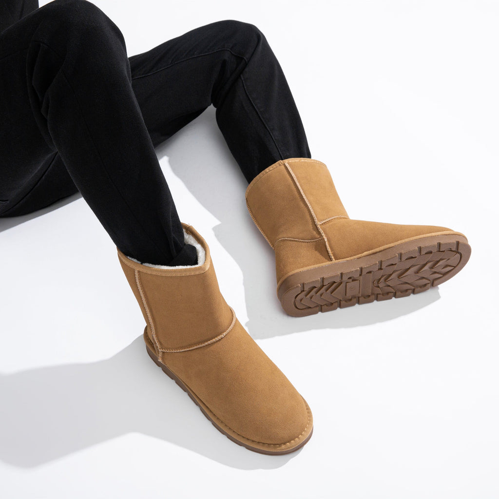 Men's Winter Suede Snow Leather Non-Slip Ankle Boots | JOUSEN