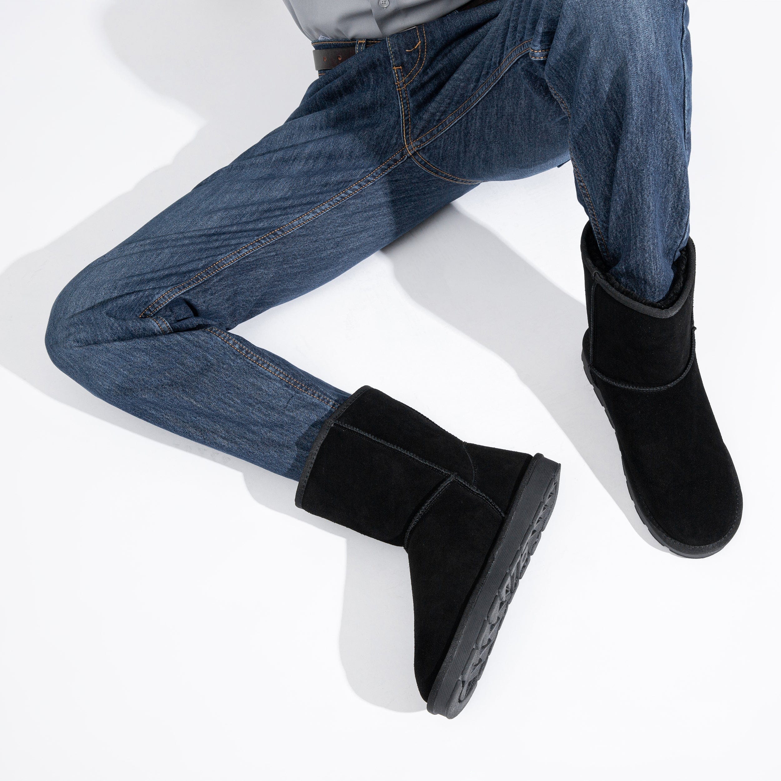 Men's Winter Suede Snow Leather Non-Slip Ankle Boots | JOUSEN