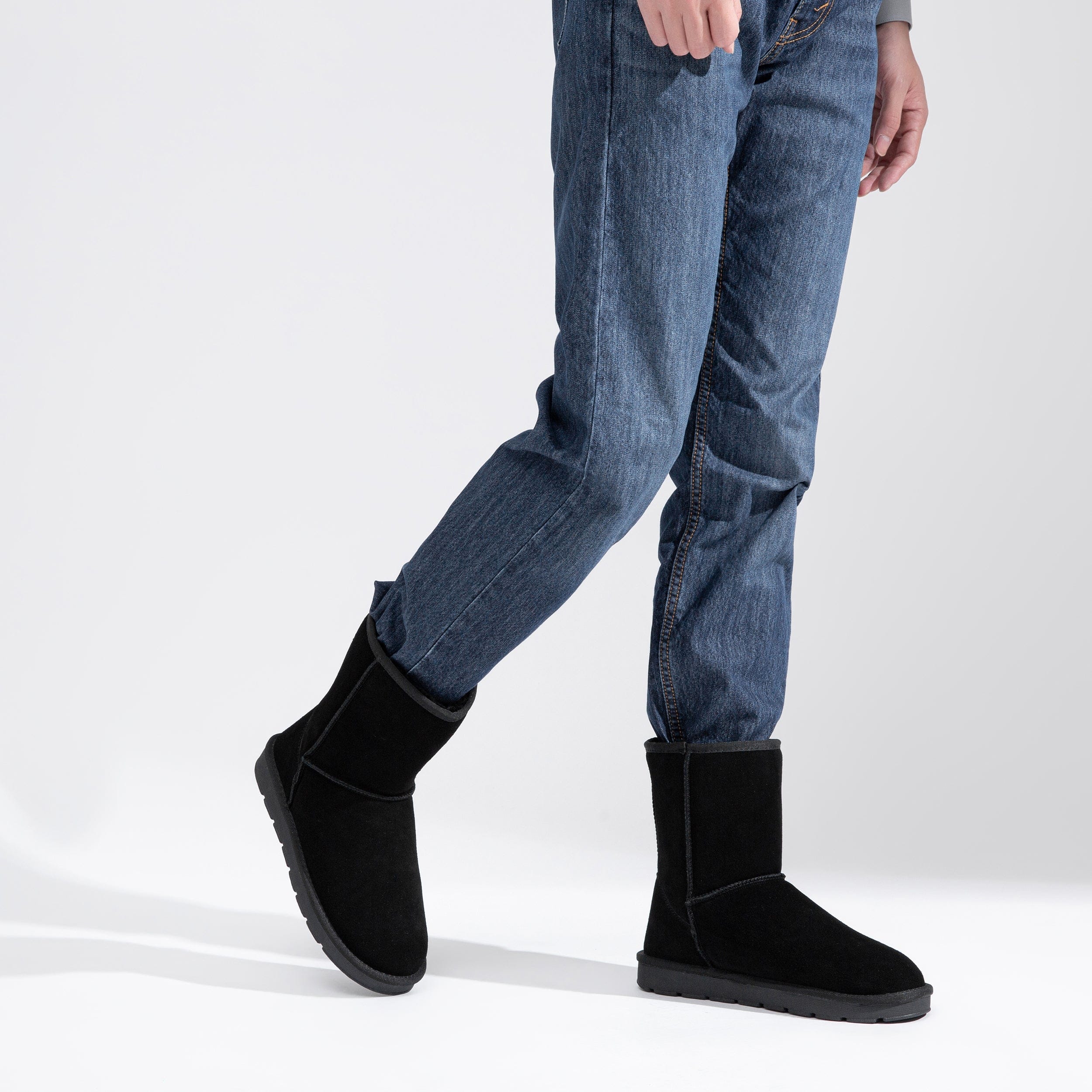 Men's Winter Suede Snow Leather Non-Slip Ankle Boots | JOUSEN