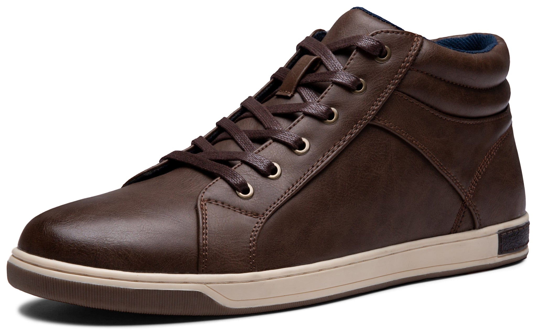 mens leather high top dress shoes Casual Shoe High Top Dress Sneakers In Cuoio & Cognac Ace Marks