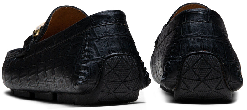 Men's Loafers Crocodile Printed Casual Shoes