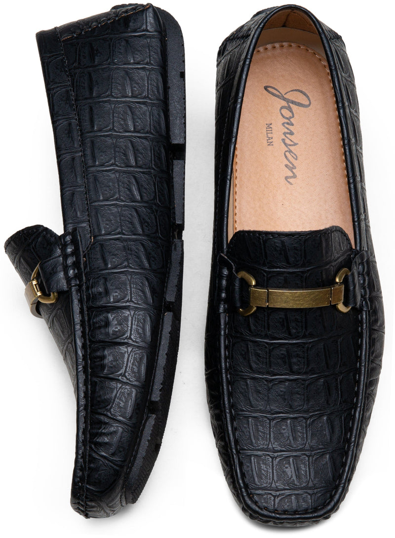 Men's Loafers Crocodile Printed Casual Shoes