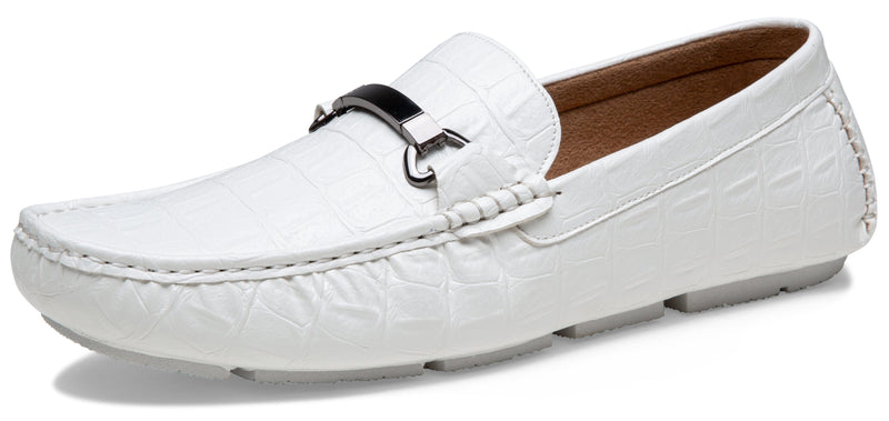 Men's Loafers Crocodile Printed Casual Shoes