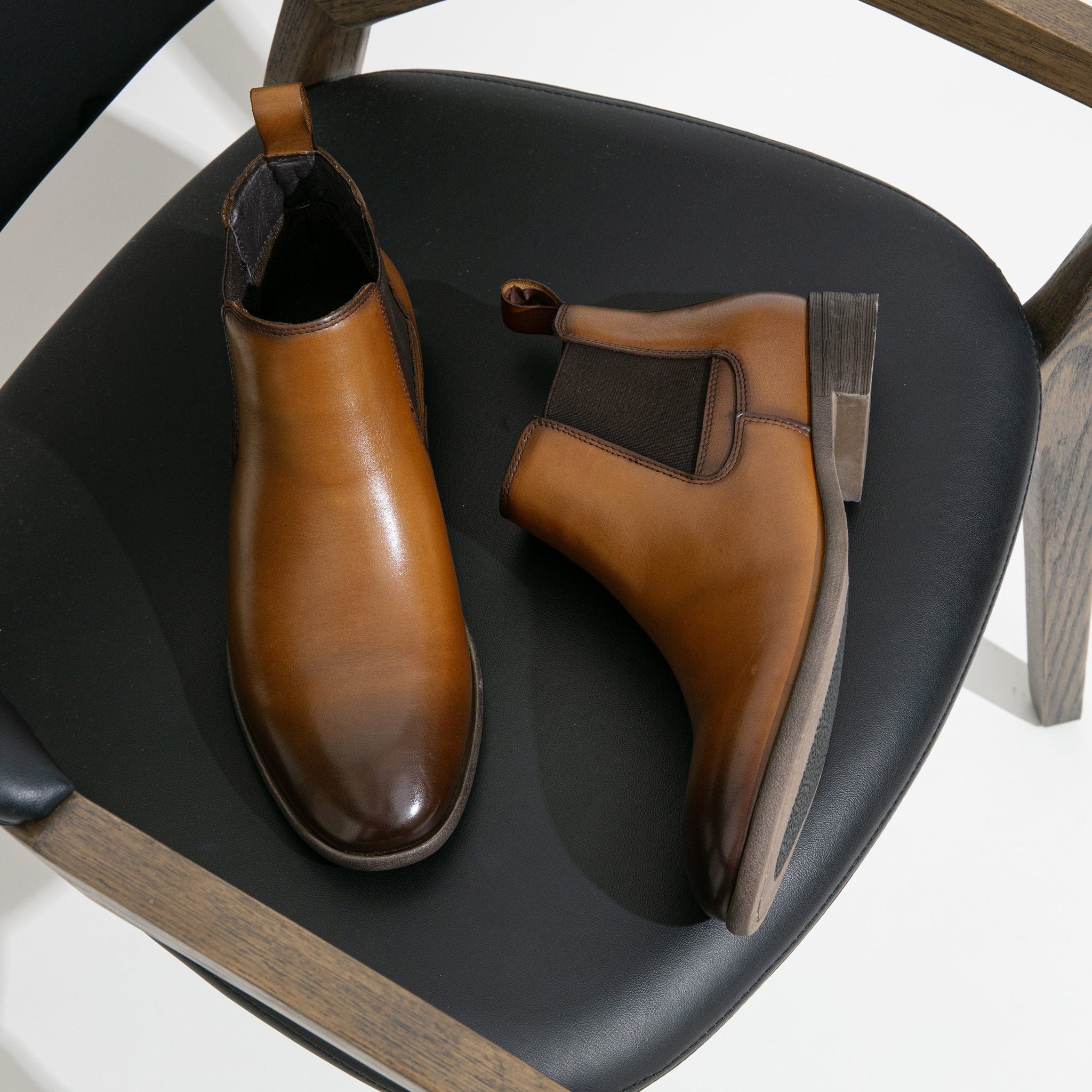 chinese dress ladies Men's Chelsea Leather Dress Boots