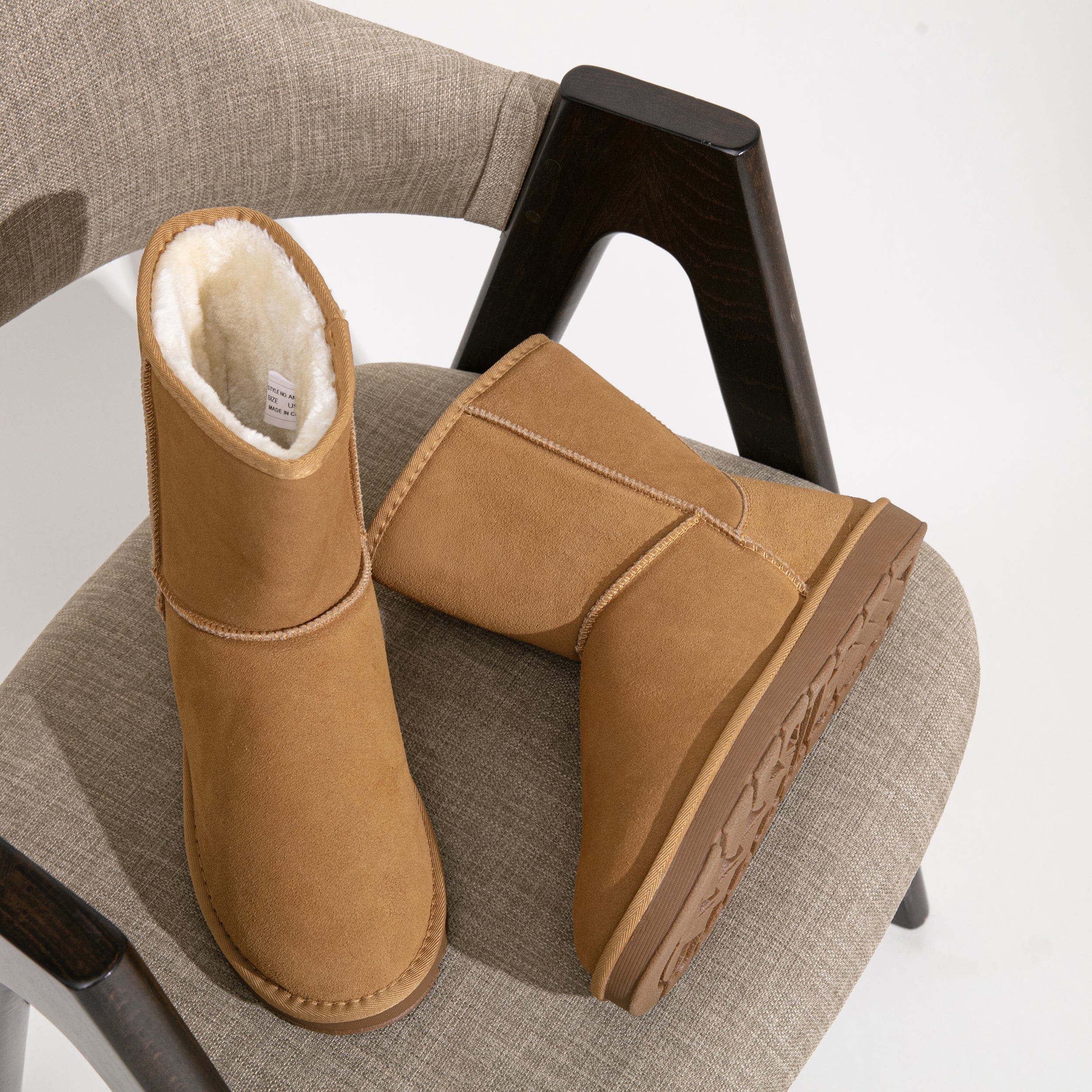 Men's Winter Suede Snow Leather Non-Slip Ankle Boots | JOUSEN