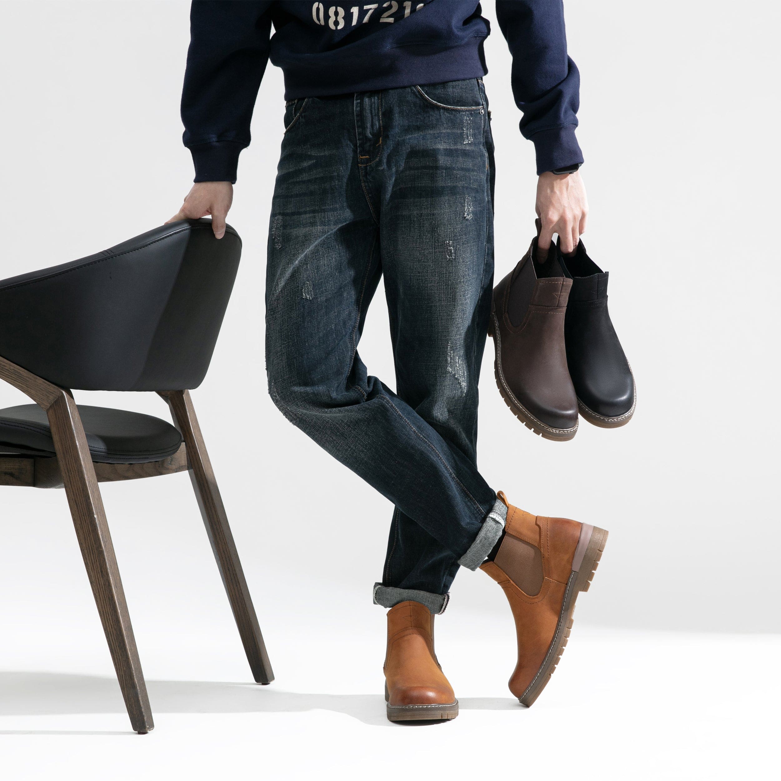 Men's Leather Casual Retro Slip On Ankle Boots | JOUSEN