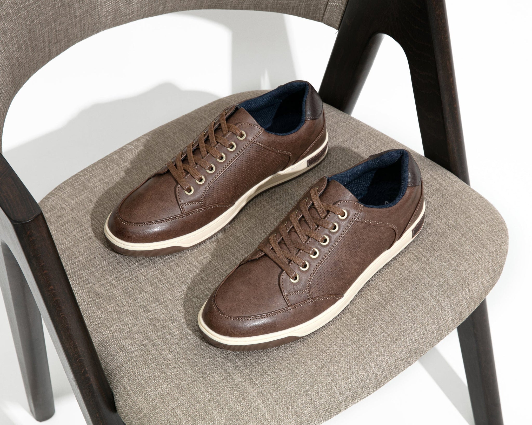Jousens  Durable Flexible Leather Brown Sneakers 11.5 Amazon.com | Jousen Mens Dress Shoes Casual Sneakers for Men  main image 2