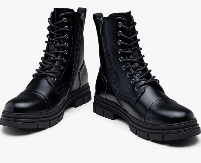 Jousen Men's Boots Fashion High Top Motorcycle Boots Waterproof Boots for Men