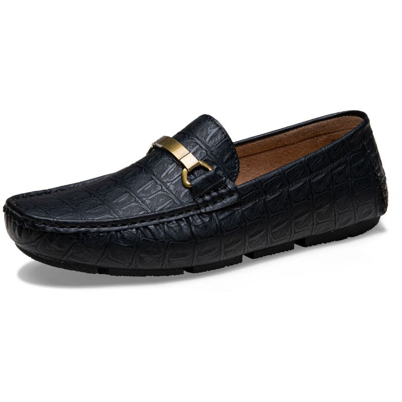 Men's Loafers Crocodile Printed Casual Shoes