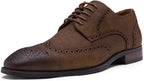 Jousen Men's Dress Shoes Leather Formal Business Oxford Derby Shoes Brogue Wingtip Retro Dress Shoes for Men