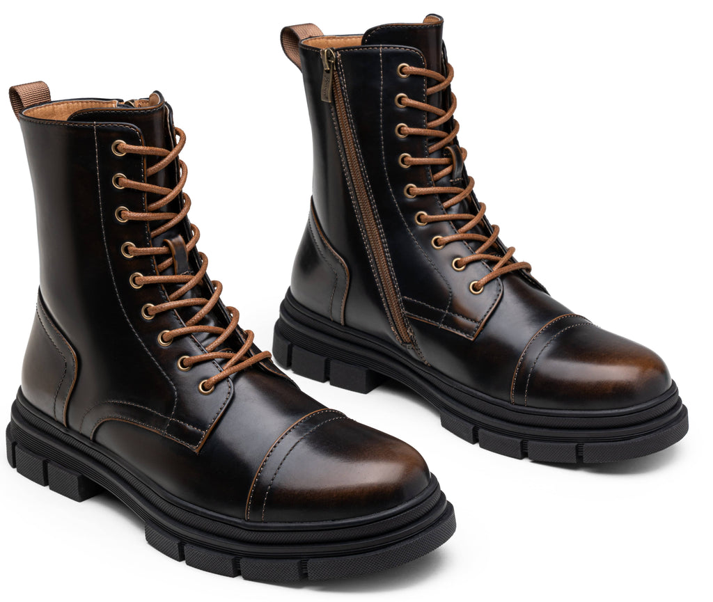 Jousen Men's Boots Fashion High Top Motorcycle Boots Waterproof Boots for Men