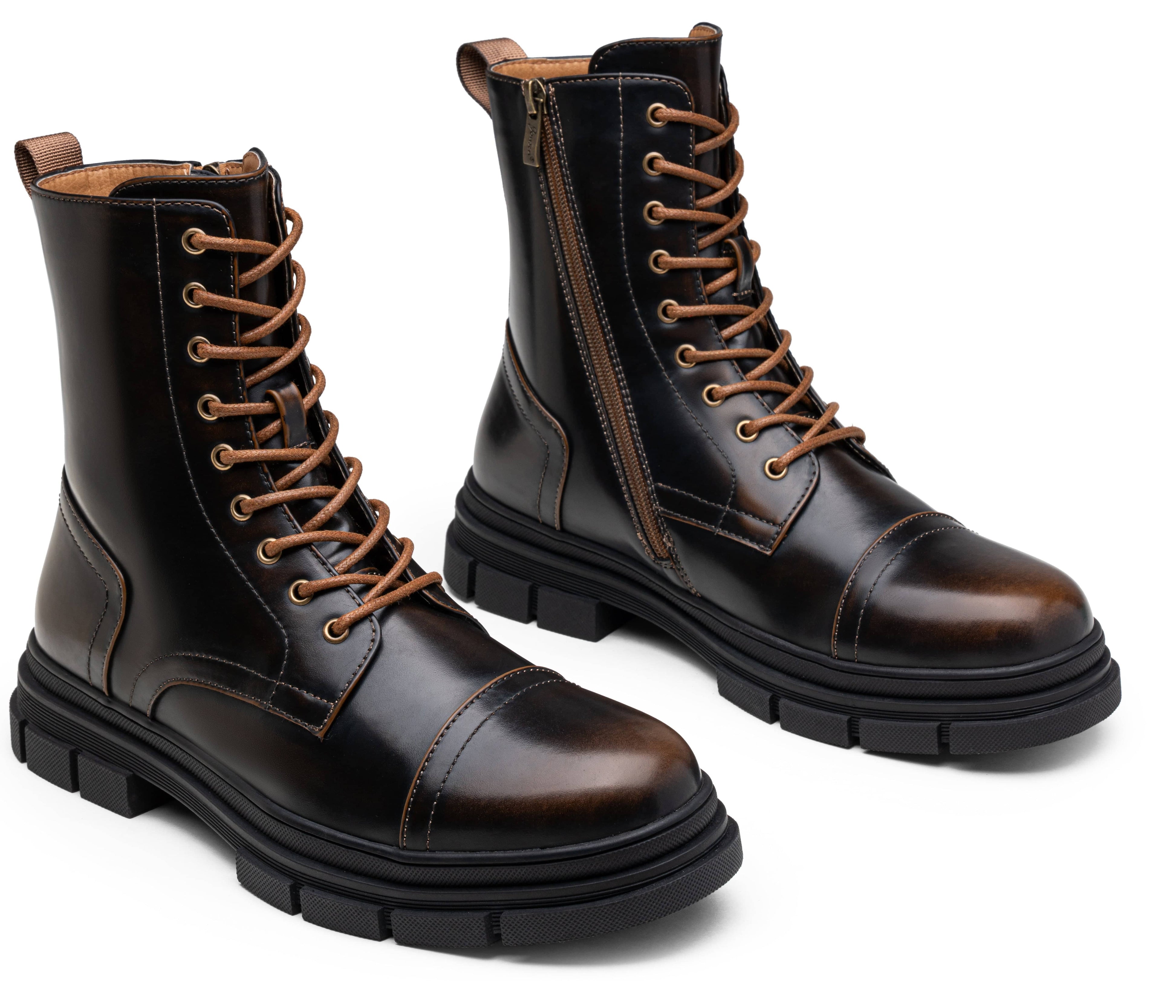 Jousen Men's Boots Fashion High Top Motorcycle Boots Waterproof Boots for Men