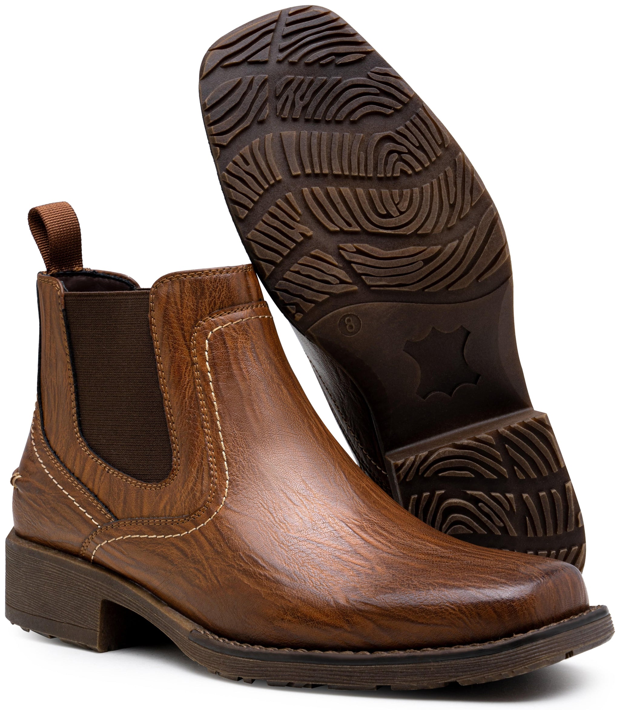 JOUSEN NWT Chelsea Boots Brown Bonded Leather Pull On Ankle Casual Men Size 10 Jousen Men main image 2