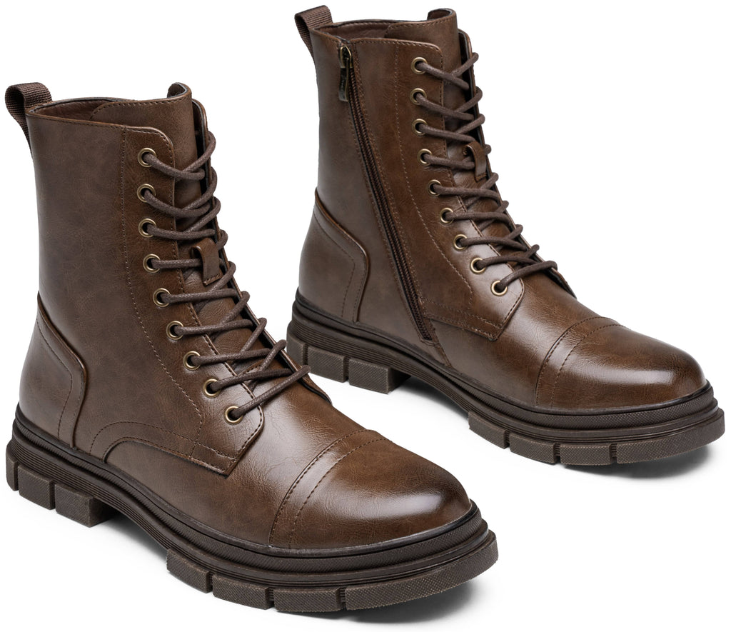 Jousen Men's Boots Fashion High Top Motorcycle Boots Waterproof Boots for Men