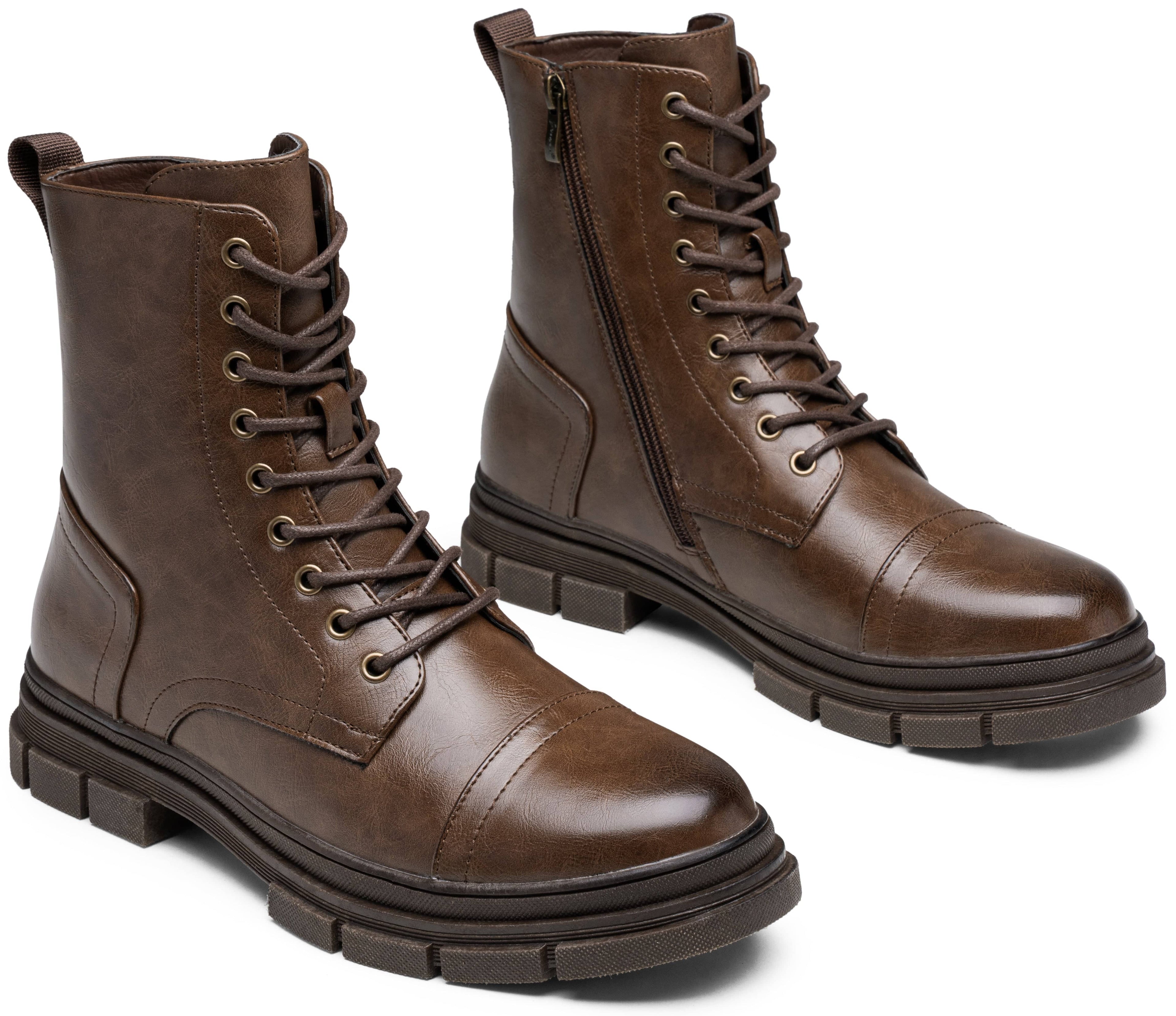 Jousen Men's Boots Fashion High Top Motorcycle Boots Waterproof Boots for Men