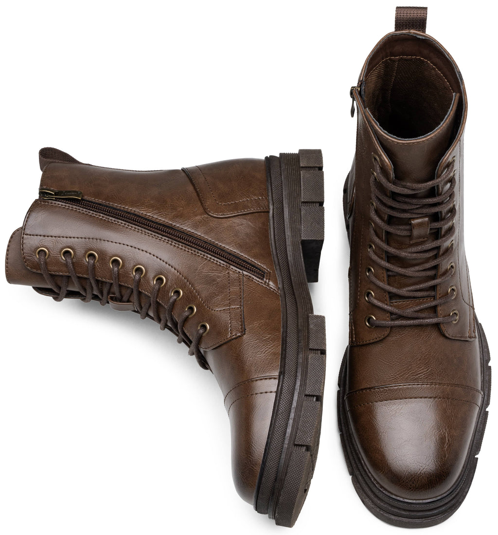 Jousen Men's Boots Fashion High Top Motorcycle Boots Waterproof Boots for Men