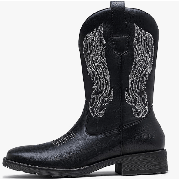 Jousen Cowboy Boots for Men Embroidery Men's Western Boots Retro Square Toe Mens Boot Botas Vaqueras Para Hombre