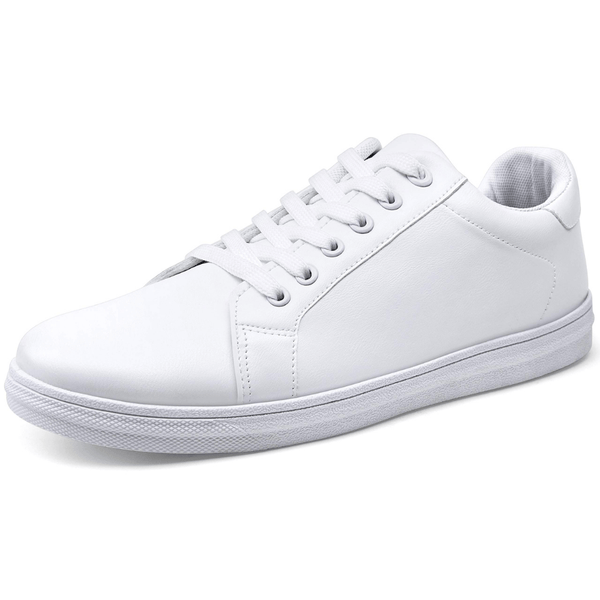 Plain White Men's Casual Sneakers | JOUSEN